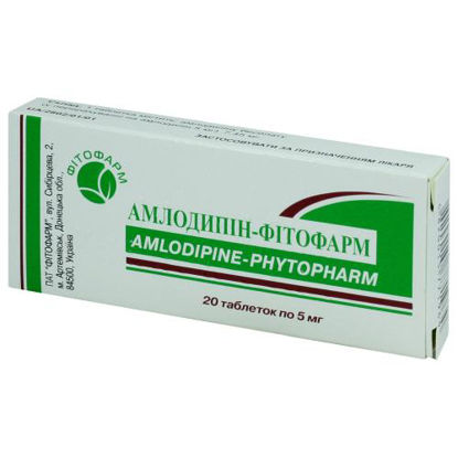 Світлина Амлодипін-Фітофарм таблетки 5 мг №20